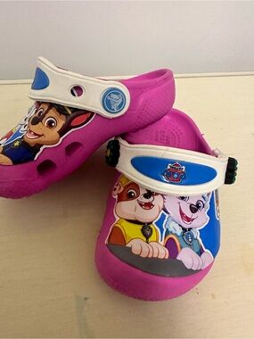 Paw Patrol Pink Kids Clog Shoes with Character Graphics Size 6
